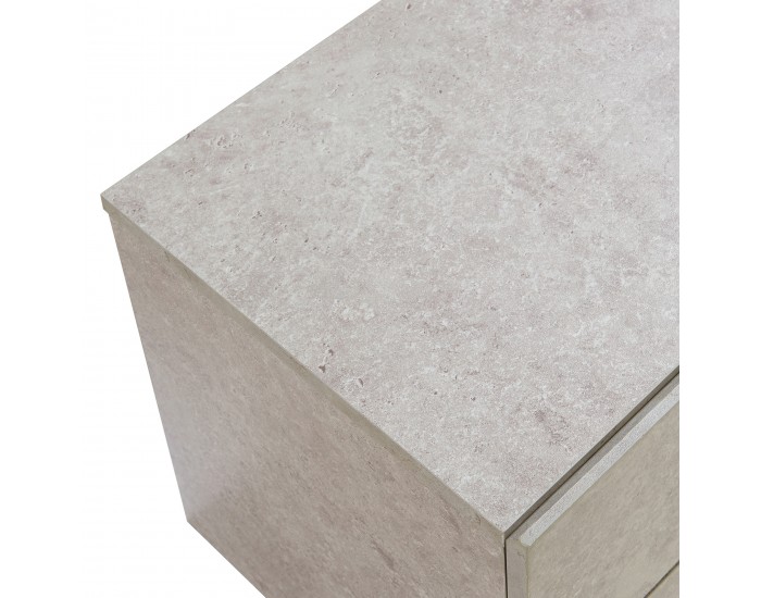 Висящо нощно шкафче Ampfing с 2 чекмеджета, вид бетон, светло []