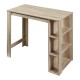 Бар маса Danderyd 120x60x106 см с 3 отделения за съхранение вид дъб []