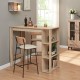 Бар маса Danderyd 120x60x106 см с 3 отделения за съхранение вид дъб []