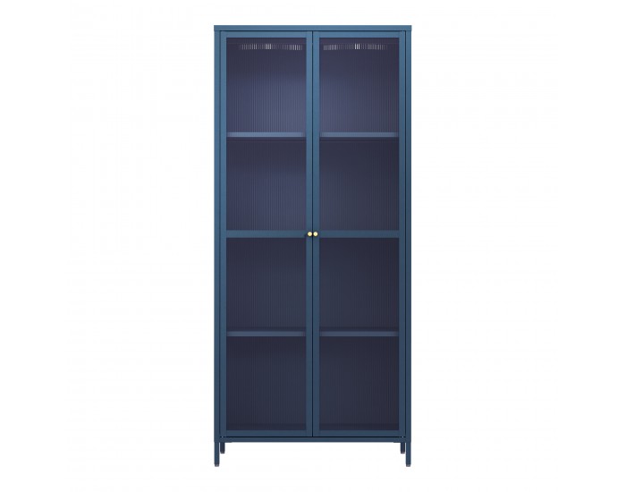 Витрина Säkylä стомана 180x80x35 см тъмносин []