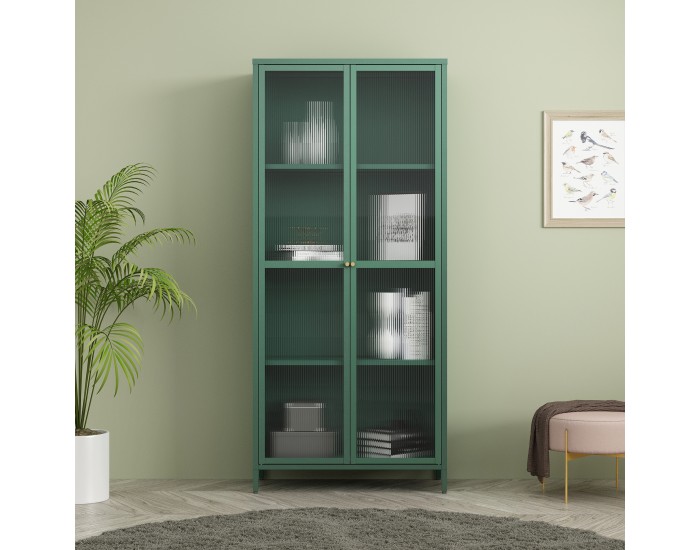 Витрина Säkylä стомана 180x80x35 см зелена ела []