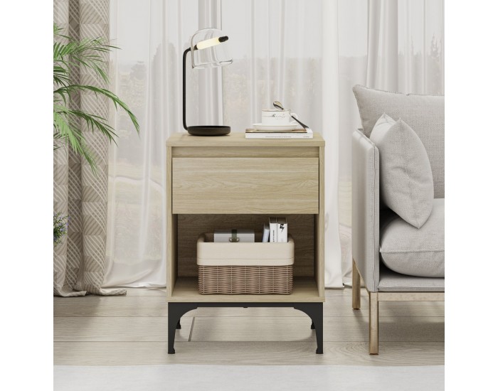 Помощна маса Kistiandi 62x46x40 cm вид дъб, светъл []