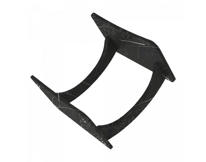 Помощна маса Stattela С-образна 59x35x56 см мраморна визия, черна []