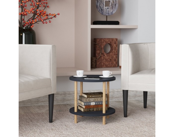 Помощна маса Ves 49xØ42 cm Сива []