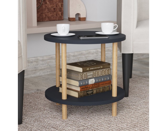 Помощна маса Ves 49xØ42 cm Сива []