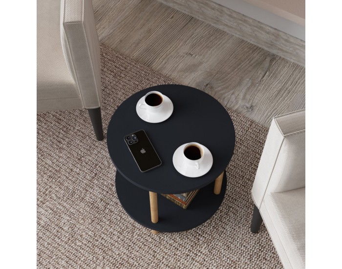 Помощна маса Ves 49xØ42 cm Сива []