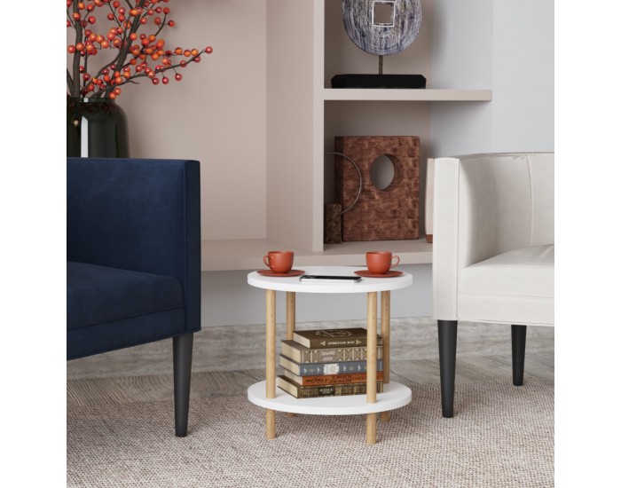 Помощна маса Ves 49xØ42 cm Бяла []