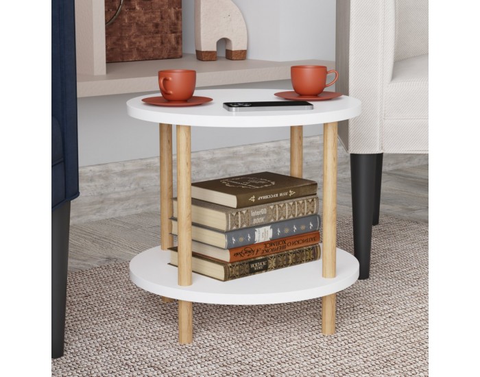 Помощна маса Ves 49xØ42 cm Бяла []