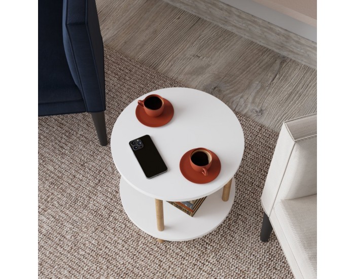 Помощна маса Ves 49xØ42 cm Бяла []