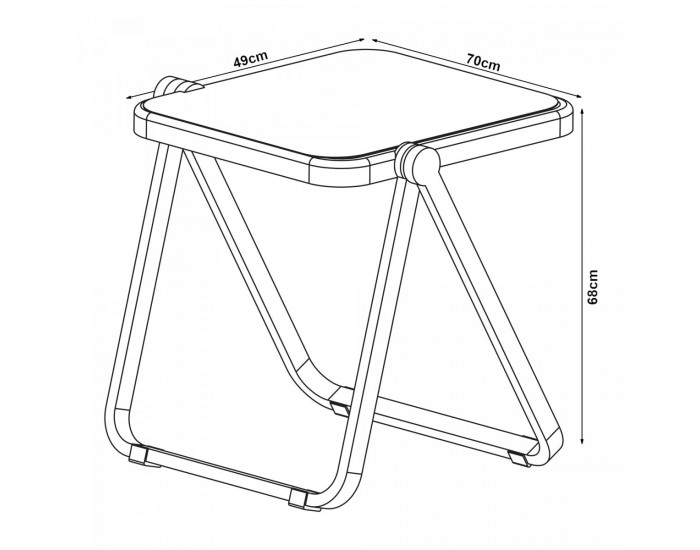 Сгъваема странична маса Alerhavn 70x49x68 см бяла []
