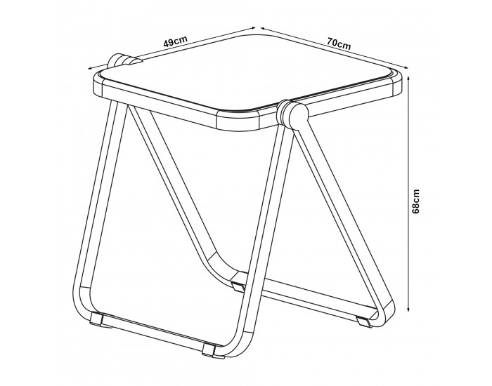 Сгъваема странична маса Alerhavn 70x49x68 cm Прозрачен []