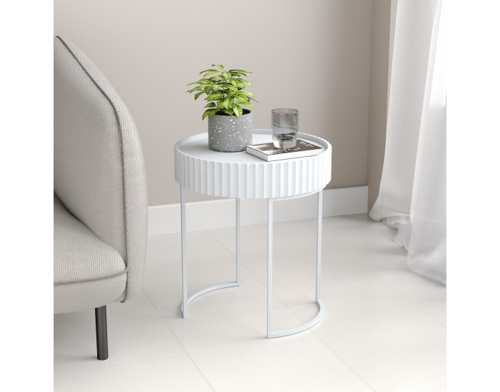 Помощна маса Rill 46xØ40 см Бяла []