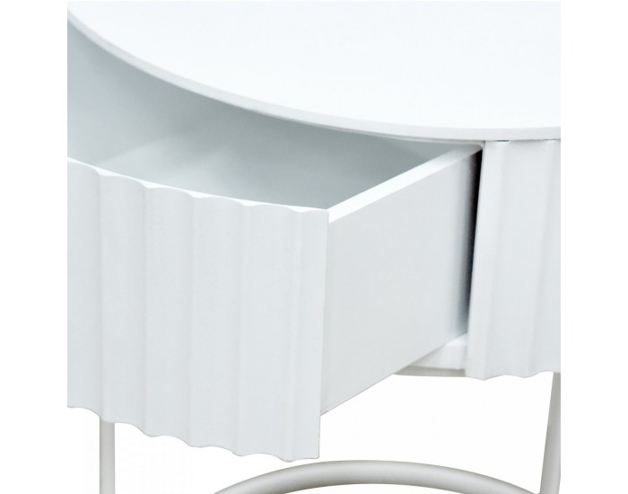 Помощна маса Rill с чекмедже 46xØ40 см Бяла []