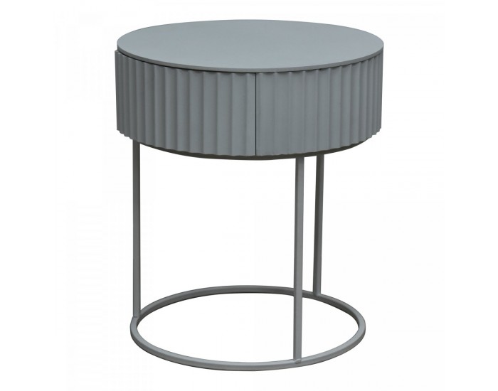 Помощна маса Rill с чекмедже 46xØ40 см сива []