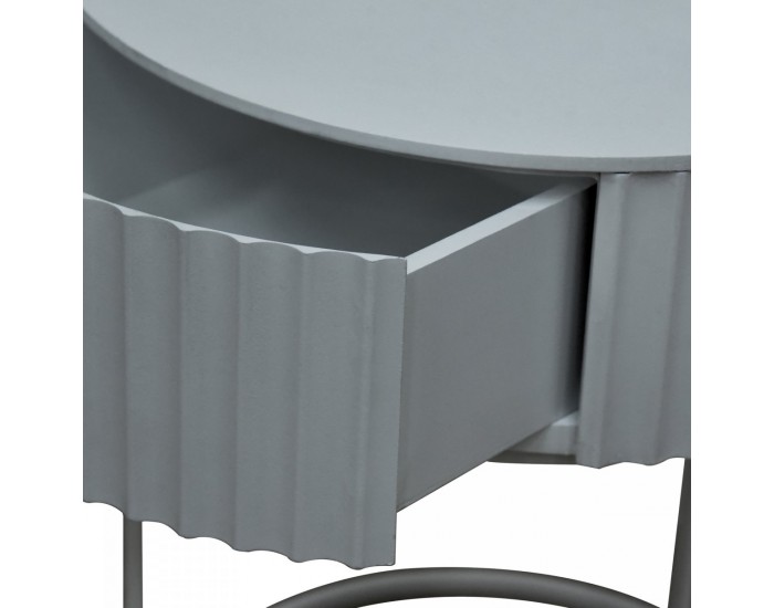 Помощна маса Rill с чекмедже 46xØ40 см сива []