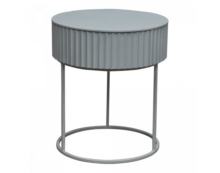 Помощна маса Rill с чекмедже 46xØ40 см сива []