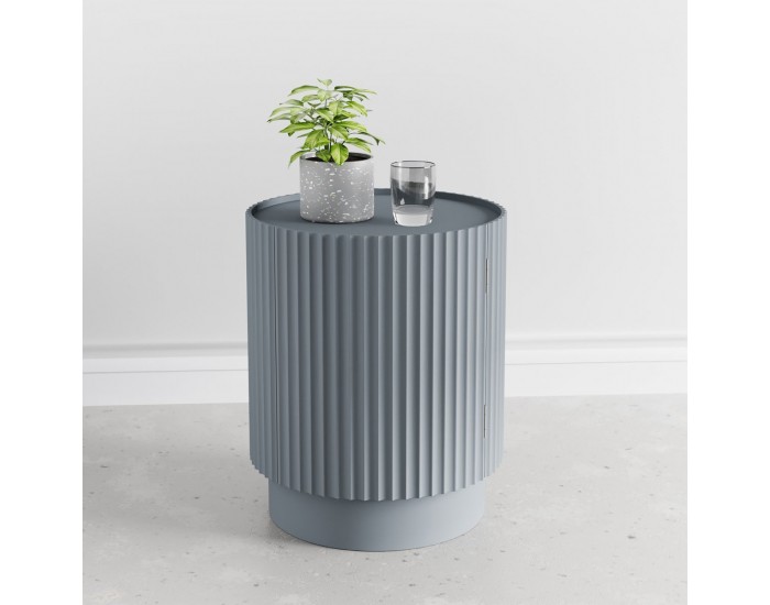 Помощна маса Rill с врата 49xØ40см сива []