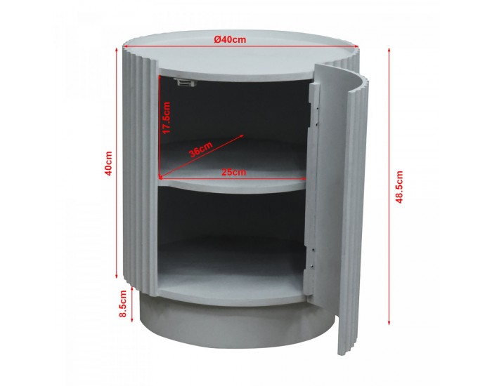 Помощна маса Rill с врата 49xØ40см сива []