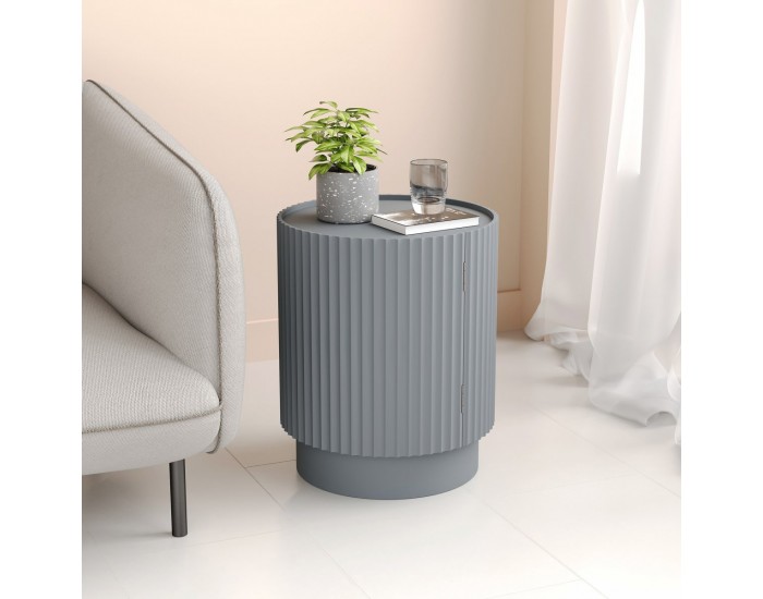 Помощна маса Rill с врата 49xØ40см сива []