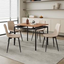 Трапезен комплект Hemnes от 5 части в цвят дъб/светлокафяв [] - Кухненски прибори