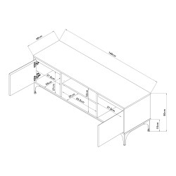 ТВ шкаф Kistiandi 140x40x50 см дъб вид, тъмен [] - Sonata G