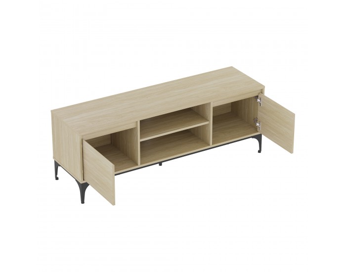 Шкаф за телевизор Kistiandi 140x40x50 см вид дъб, светъл []
