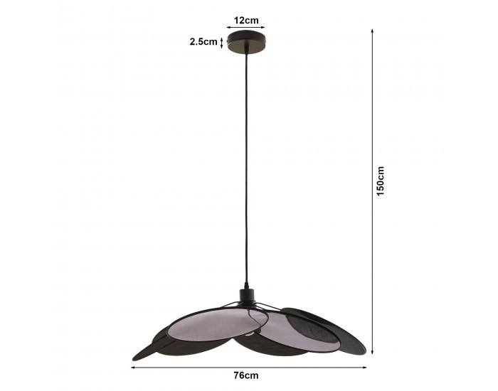 Blackwood висящ лек метал/текстил черен []