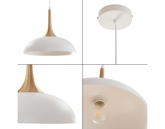 Blairgowrie висящ лек метал бял/месингов цвят []