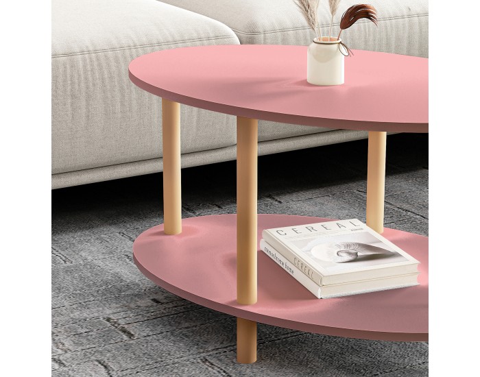 Маса за кафе Højreby 70x44x43 см розова []