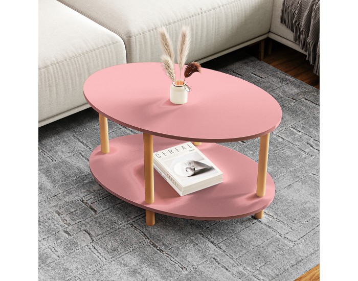 Маса за кафе Højreby 70x44x43 см розова []