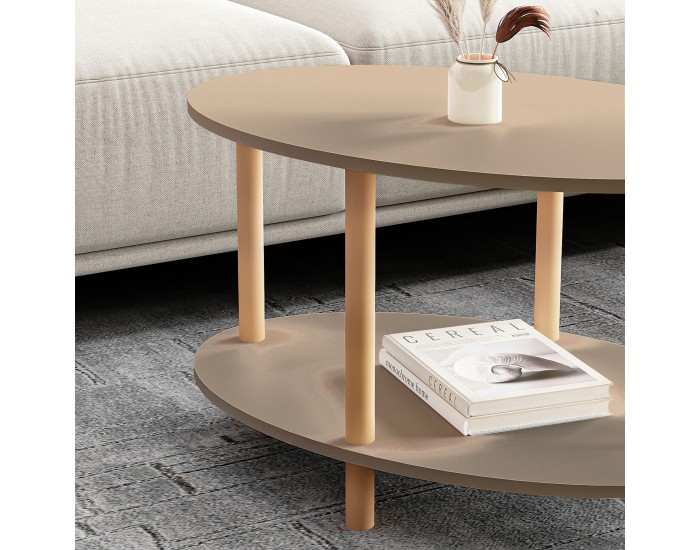 Маса за кафе Højreby 70x44x43 cm Cappuccino []