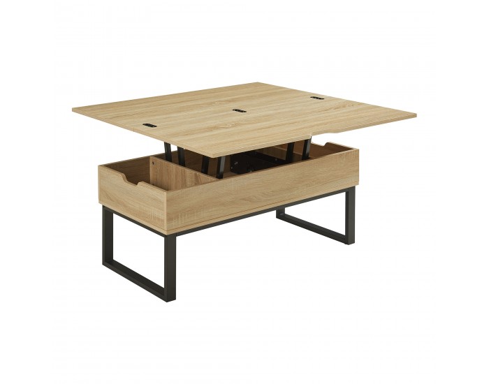 Холна маса Rauli с повдигащ се плот и място за съхранение 100x50x47 см дъб вид []