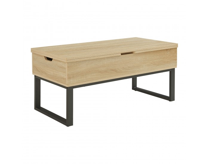 Холна маса Rauli с повдигащ се плот и място за съхранение 100x50x47 см дъб вид []