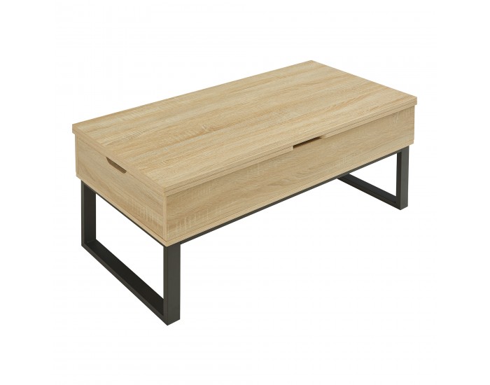 Холна маса Rauli с повдигащ се плот и място за съхранение 100x50x47 см дъб вид []