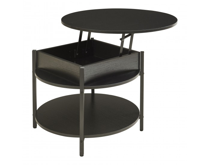 Маса за кафе Kandas с повдигащ плот 70x49 см Черна []