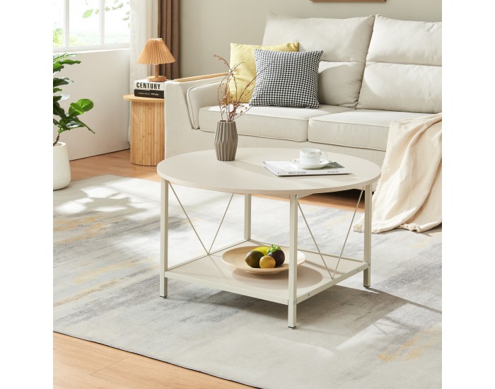 Холна маса Filem Ø80x46 см пясъчен цвят []