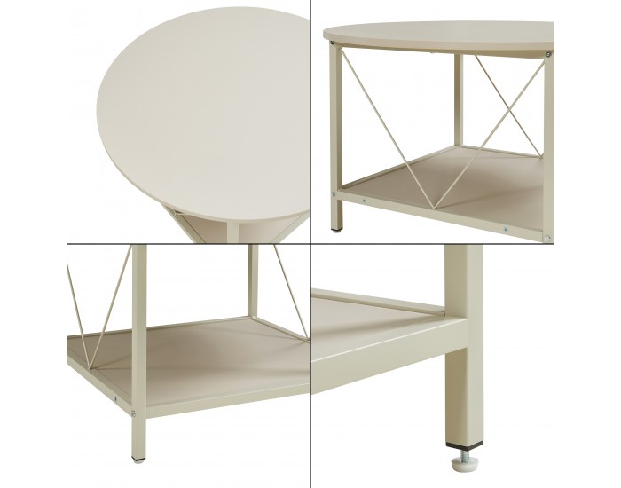 Холна маса Filem Ø80x46 см пясъчен цвят []