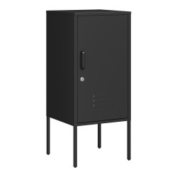 Нощно шкафче Hausjärvi 82x35x35 cm дръжка за врата лява стомана черна [] - Нощни шкафчета