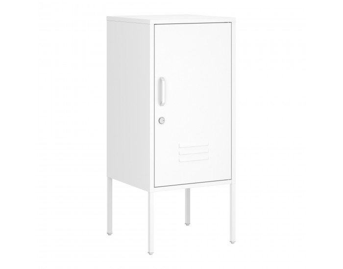Нощно шкафче Hausjärvi 82x35x35 cm дръжка за врата лява стомана бяла []