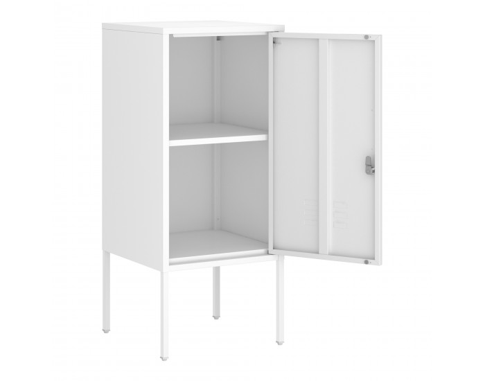 Нощно шкафче Hausjärvi 82x35x35 cm дръжка за врата лява стомана бяла []