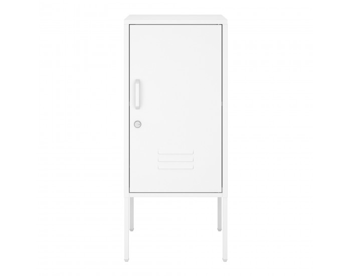 Нощно шкафче Hausjärvi 82x35x35 cm дръжка за врата лява стомана бяла []