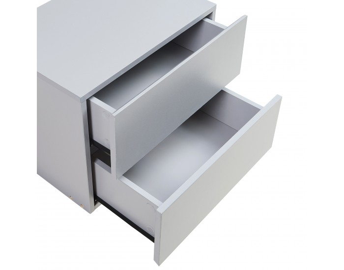 Висящо нощно шкафче Ampfing с 2 чекмеджета светло сиво []