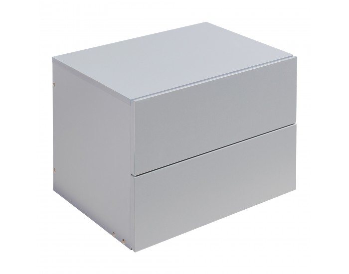 Висящо нощно шкафче Ampfing с 2 чекмеджета светло сиво []