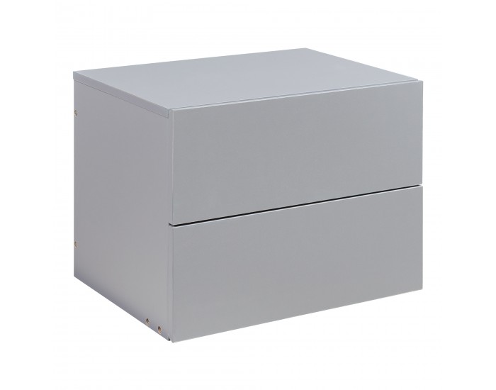 Висящо нощно шкафче Ampfing с 2 чекмеджета светло сиво []