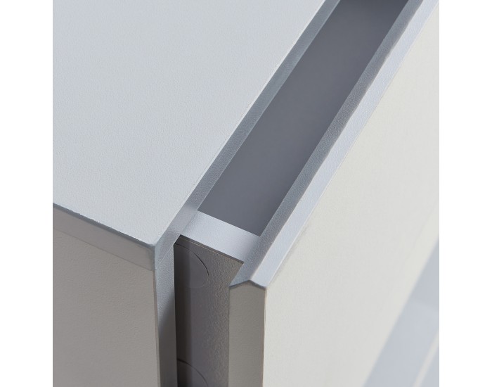 Висящо нощно шкафче Ampfing с 2 чекмеджета светло сиво []