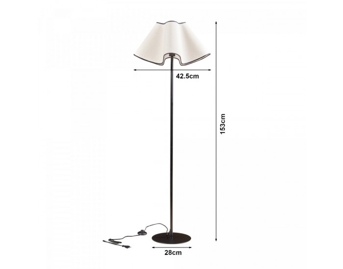 Подова лампа Ashton 153см черно/бяло []