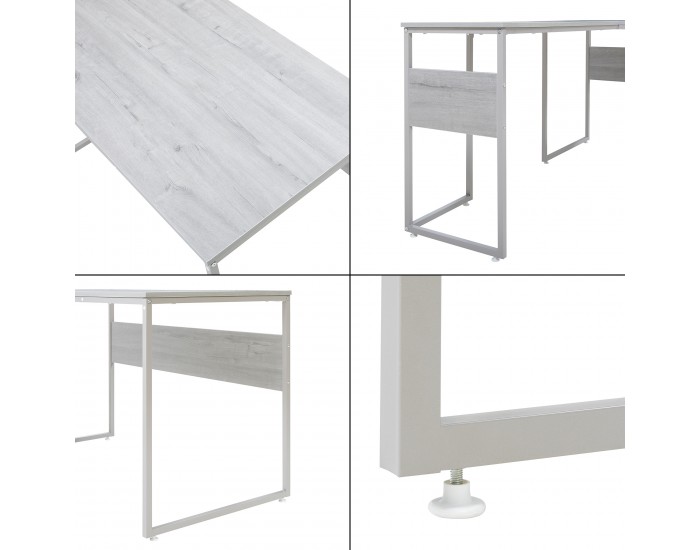 Г-образно бюро Karlstang 166x120x75 см светло сиво []