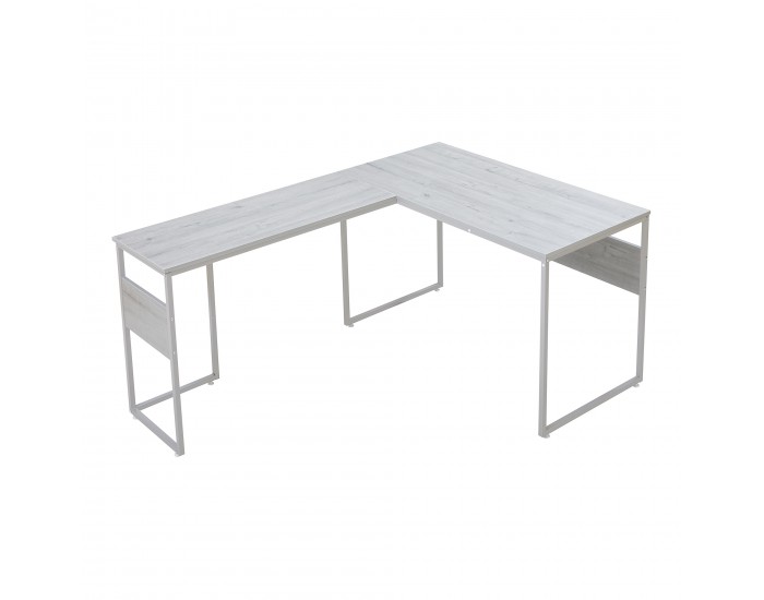 Г-образно бюро Karlstang 166x120x75 см светло сиво []