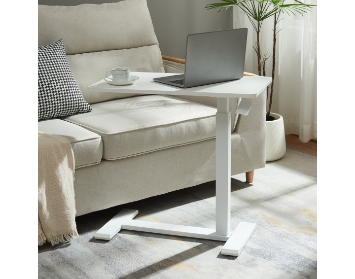 Маса за лаптоп с регулируема височина Klirg 66-92x68x36 cm Бяла []