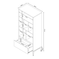 Етажерка Kistiandi 137x60x35 см вид дъб, светла [] - Дневна